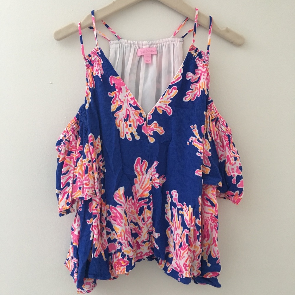 Lilly Pulitzer Blue and Pink Blouse